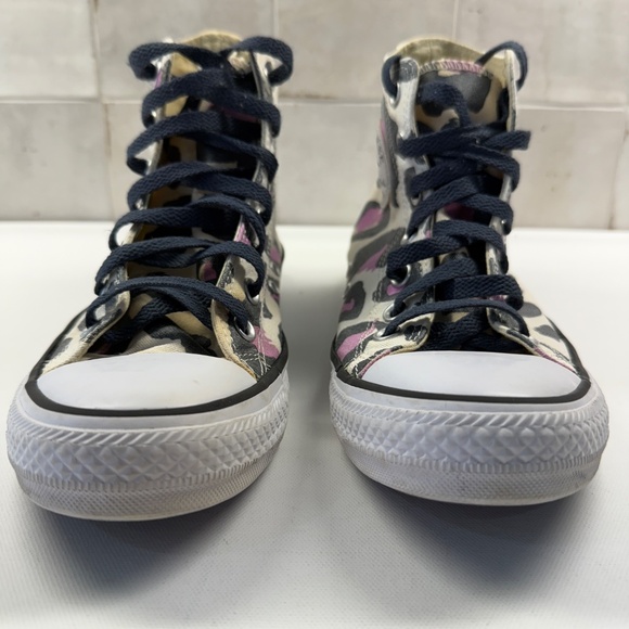 Converse All Star Chuck Taylor High Top Cheetah Pink Black Beige Womens Sz 8 - Picture 13 of 16